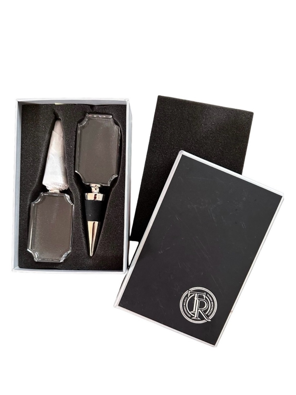 THINGS REMEMBERED Crystal Wine Stopper (pair of 2) w/Box